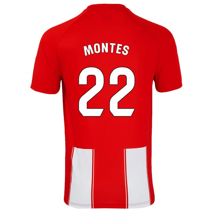 Danxen Kvinder César Montes #22 Rød Hvid Hjemmebane Spillertrøjer 2024/25 Trøje T-Shirt
