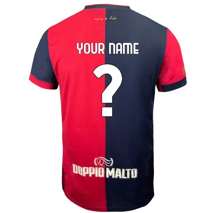 Danxen Kvinder Dit Navn #0 Rød Mørkere Blå Hjemmebane Spillertrøjer 2024/25 Trøje T-Shirt