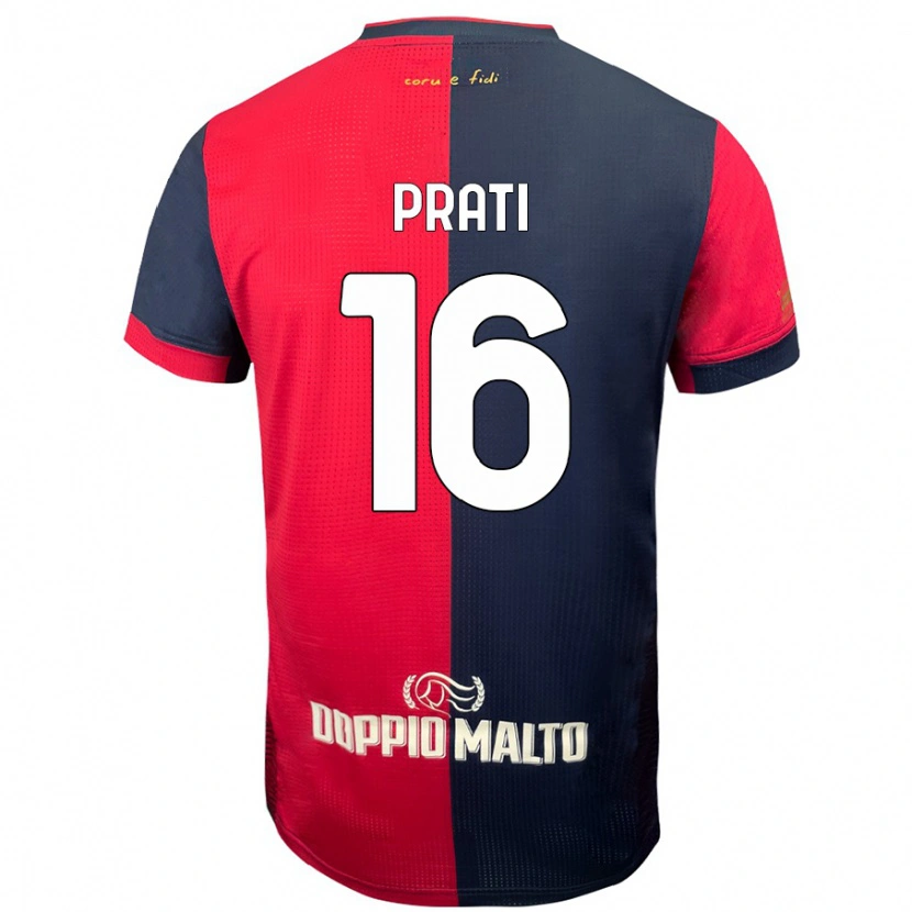 Danxen Kvinder Matteo Prati #16 Rød Mørkere Blå Hjemmebane Spillertrøjer 2024/25 Trøje T-Shirt