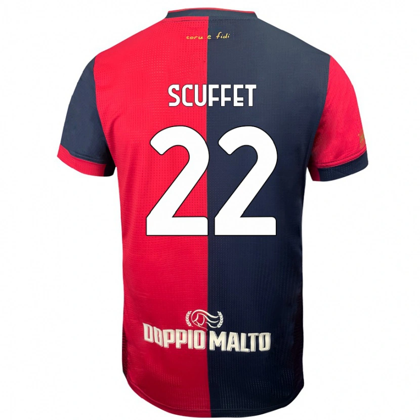 Danxen Kvinder Simone Scuffet #22 Rød Mørkere Blå Hjemmebane Spillertrøjer 2024/25 Trøje T-Shirt
