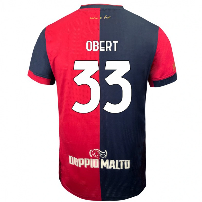 Danxen Kvinder Adam Obert #33 Rød Mørkere Blå Hjemmebane Spillertrøjer 2024/25 Trøje T-Shirt