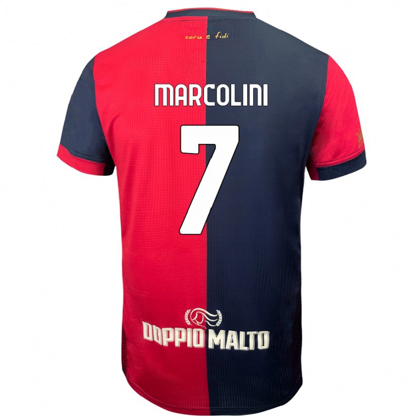 Danxen Kvinder Diego Marcolini #7 Rød Mørkere Blå Hjemmebane Spillertrøjer 2024/25 Trøje T-Shirt