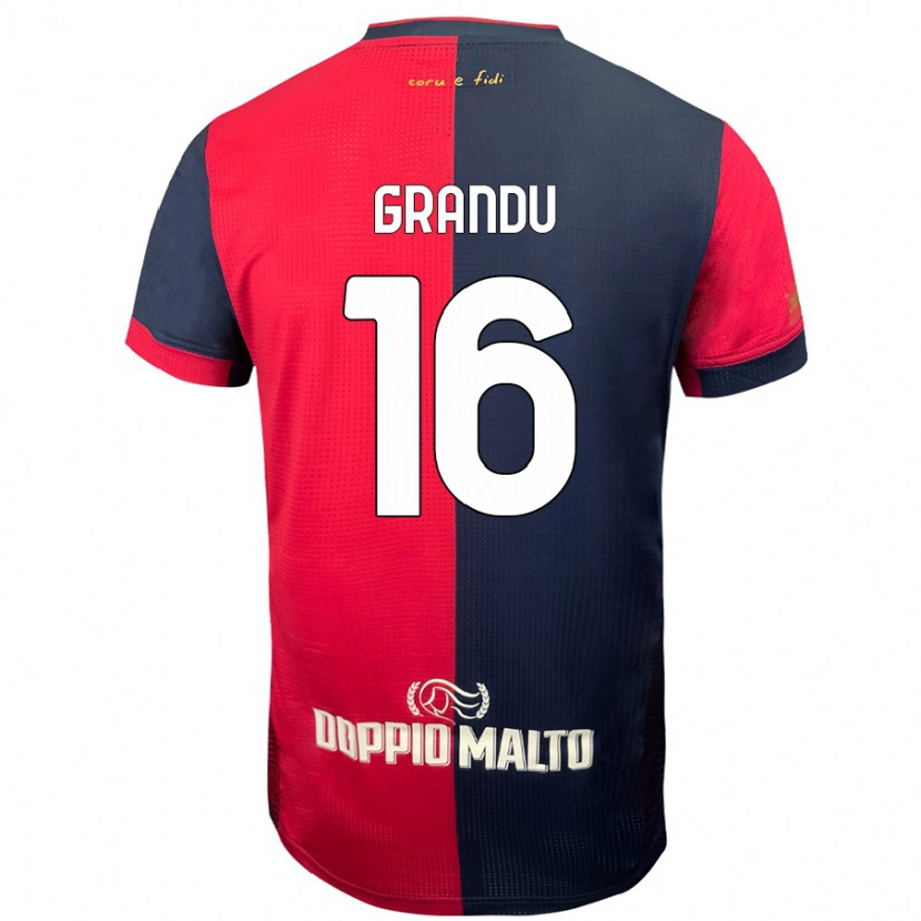 Danxen Kvinder Nicola Grandu #16 Rød Mørkere Blå Hjemmebane Spillertrøjer 2024/25 Trøje T-Shirt