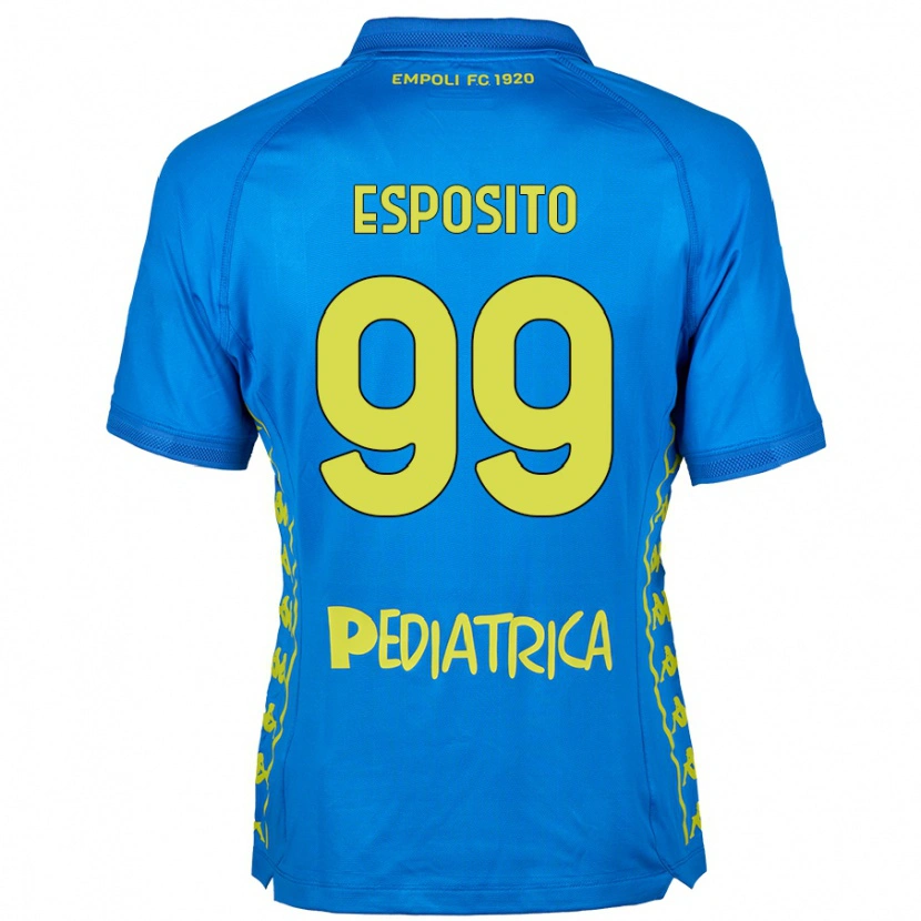 Danxen Kvinder Sebastiano Esposito #99 Blå Hjemmebane Spillertrøjer 2024/25 Trøje T-Shirt