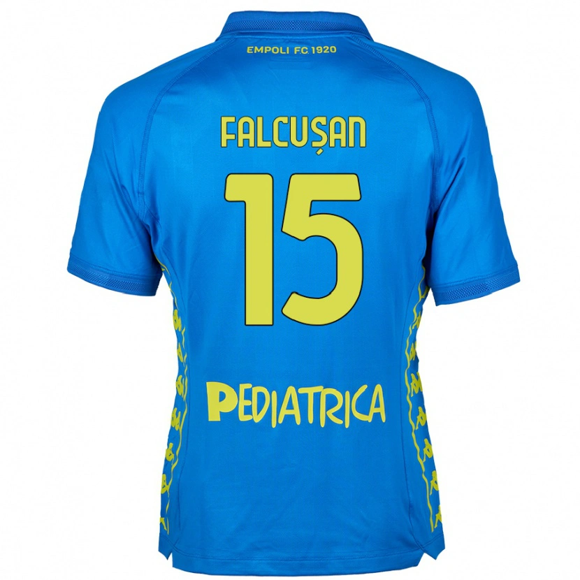 Danxen Kvinder Darius Fălcușan #15 Blå Hjemmebane Spillertrøjer 2024/25 Trøje T-Shirt