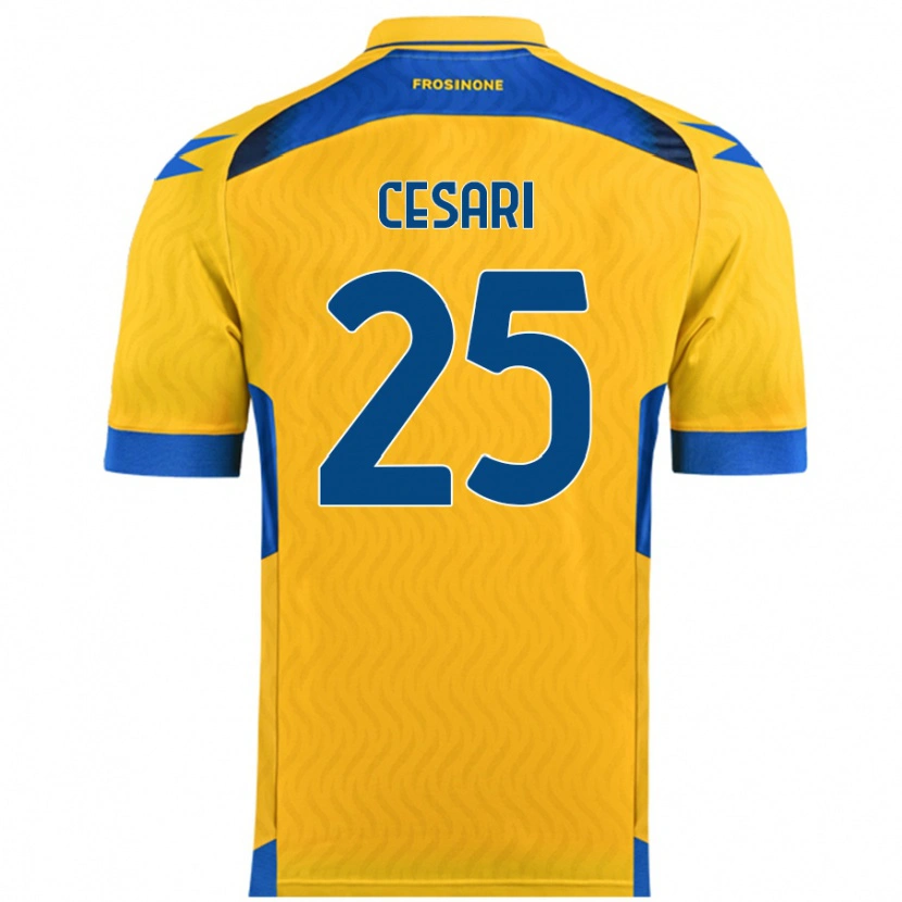 Danxen Kvinder Nicolò Cesari #25 Gul Hjemmebane Spillertrøjer 2024/25 Trøje T-Shirt