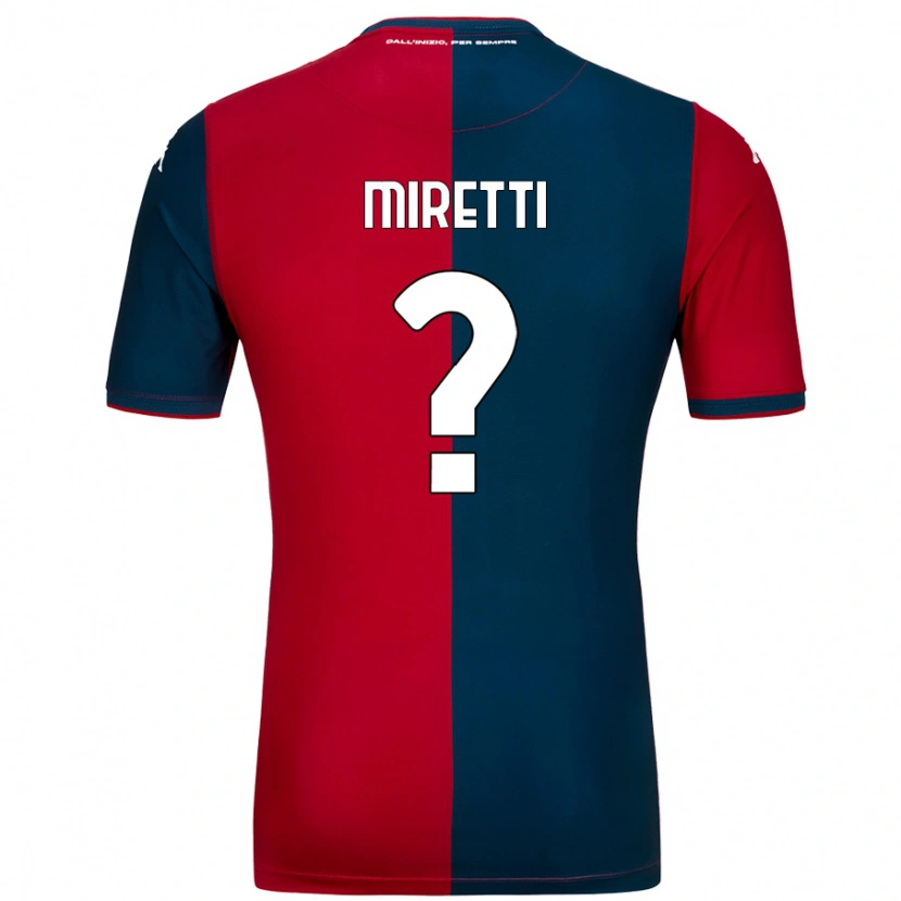 Danxen Kvinder Fabio Miretti #0 Rød Mørkeblå Hjemmebane Spillertrøjer 2024/25 Trøje T-Shirt