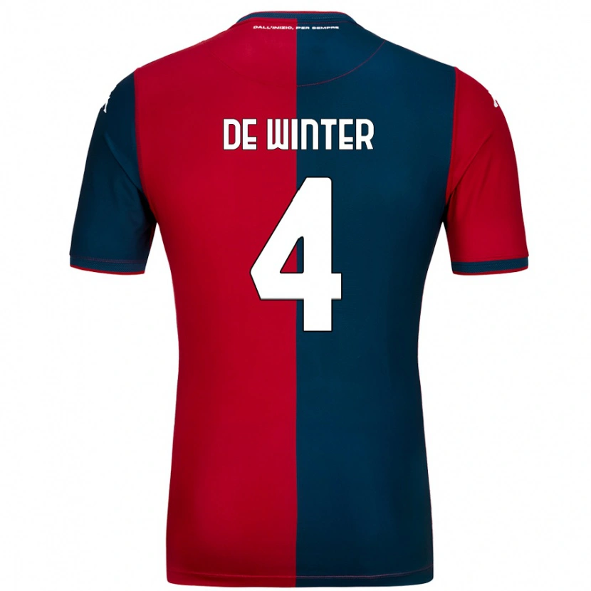 Danxen Kvinder Koni De Winter #4 Rød Mørkeblå Hjemmebane Spillertrøjer 2024/25 Trøje T-Shirt