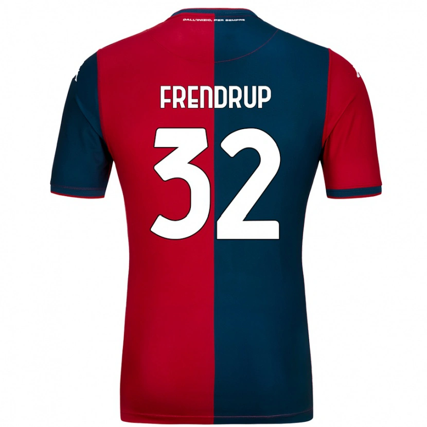 Danxen Kvinder Morten Frendrup #32 Rød Mørkeblå Hjemmebane Spillertrøjer 2024/25 Trøje T-Shirt