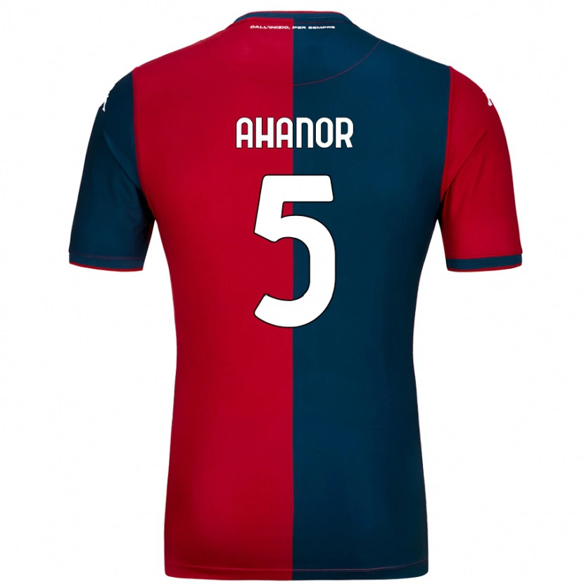Danxen Kvinder Honest Ahanor #5 Rød Mørkeblå Hjemmebane Spillertrøjer 2024/25 Trøje T-Shirt