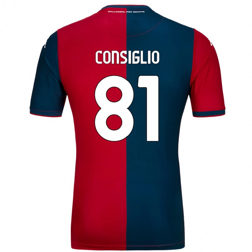 Danxen Kvinder Leonardo Consiglio #81 Rød Mørkeblå Hjemmebane Spillertrøjer 2024/25 Trøje T-Shirt