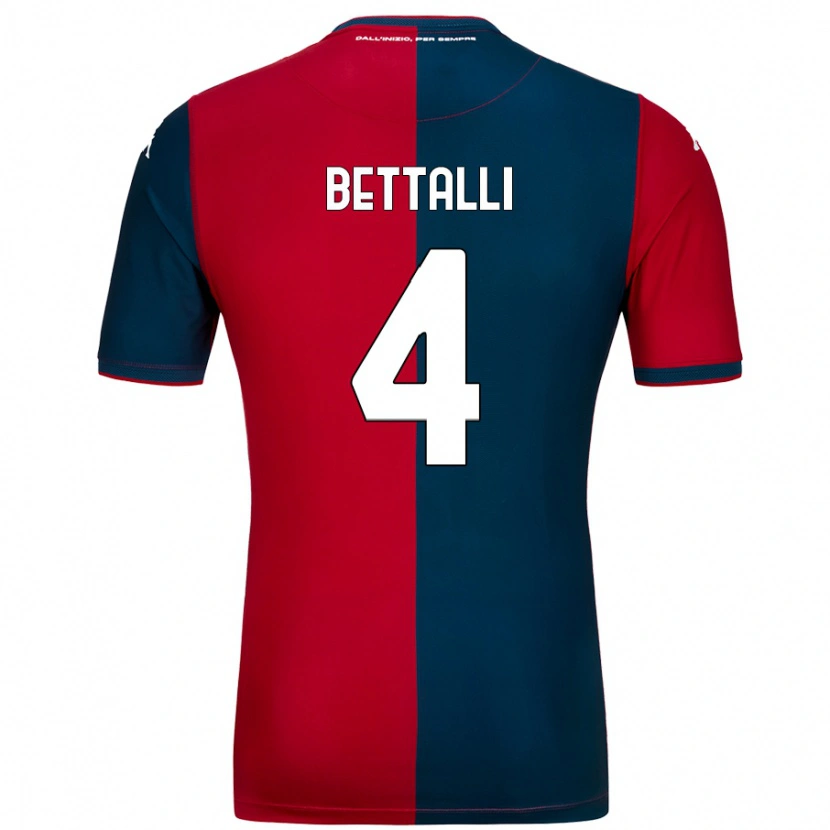 Danxen Kvinder Giorgia Bettalli #4 Rød Mørkeblå Hjemmebane Spillertrøjer 2024/25 Trøje T-Shirt