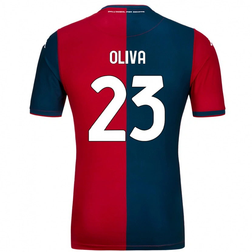 Danxen Kvinder Eleonora Oliva #23 Rød Mørkeblå Hjemmebane Spillertrøjer 2024/25 Trøje T-Shirt