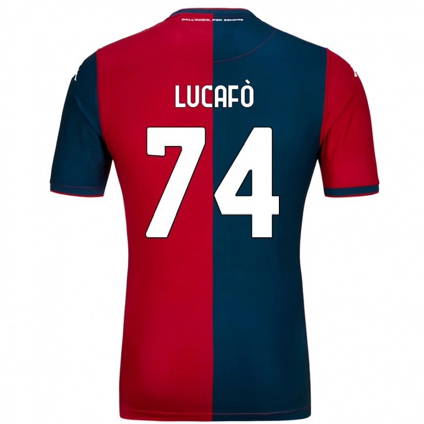 Danxen Kvinder Sara Lucafò #74 Rød Mørkeblå Hjemmebane Spillertrøjer 2024/25 Trøje T-Shirt