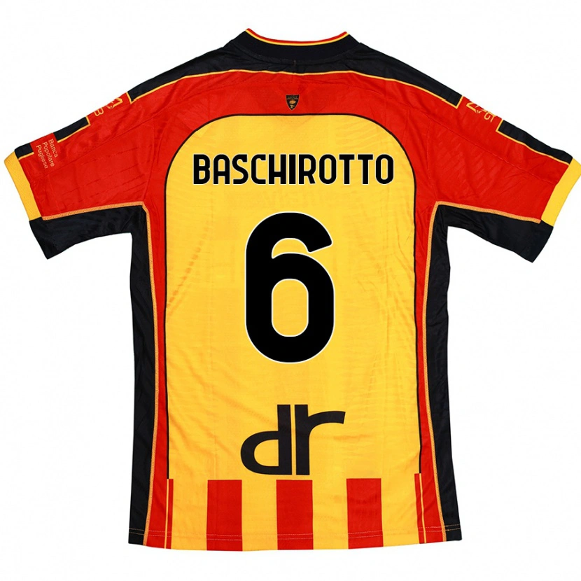 Danxen Kvinder Federico Baschirotto #6 Gul Rød Hjemmebane Spillertrøjer 2024/25 Trøje T-Shirt