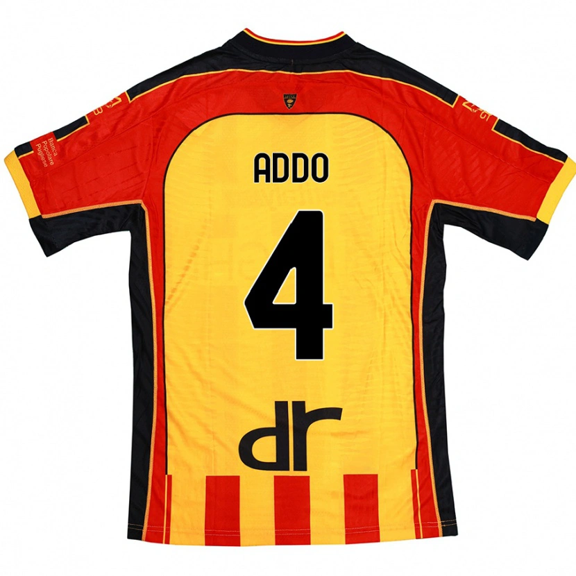 Danxen Kvinder Vernon Addo #4 Gul Rød Hjemmebane Spillertrøjer 2024/25 Trøje T-Shirt