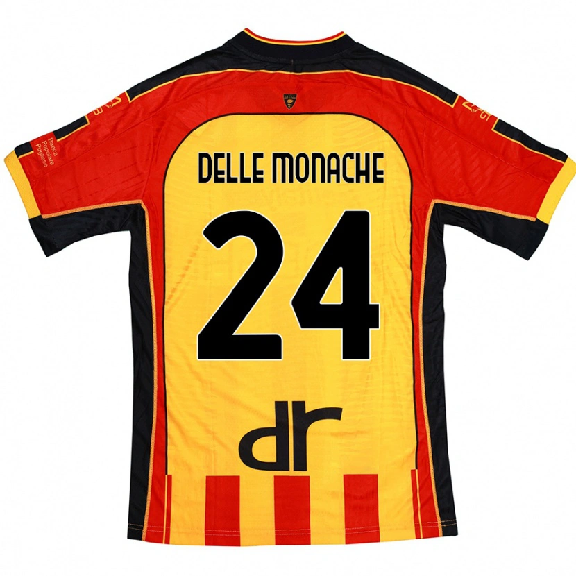 Danxen Kvinder Marco Delle Monache #24 Gul Rød Hjemmebane Spillertrøjer 2024/25 Trøje T-Shirt