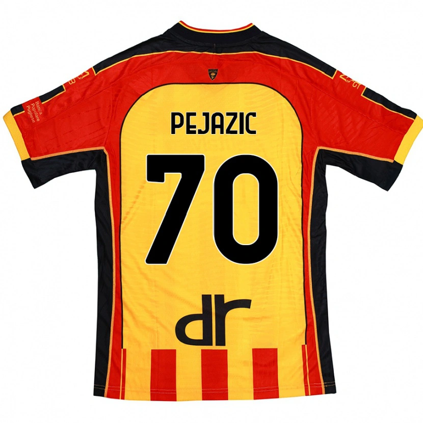 Danxen Kvinder Mario Pejazic #70 Gul Rød Hjemmebane Spillertrøjer 2024/25 Trøje T-Shirt