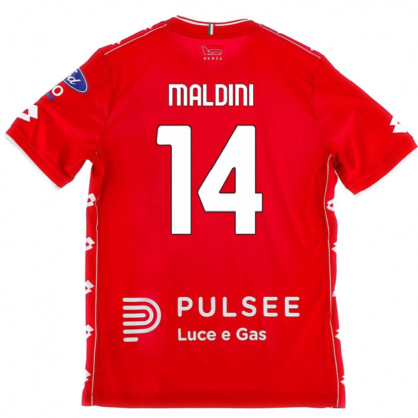 Danxen Kvinder Daniel Maldini #14 Rød Hvid Hjemmebane Spillertrøjer 2024/25 Trøje T-Shirt