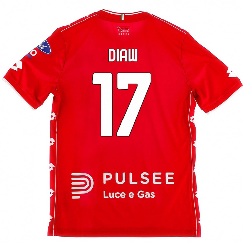 Danxen Kvinder Davide Diaw #17 Rød Hvid Hjemmebane Spillertrøjer 2024/25 Trøje T-Shirt