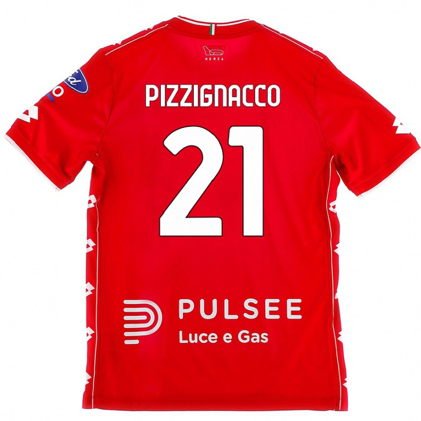 Danxen Kvinder Semuel Pizzignacco #21 Rød Hvid Hjemmebane Spillertrøjer 2024/25 Trøje T-Shirt
