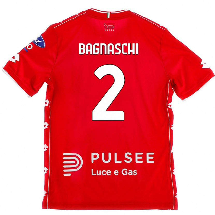 Danxen Kvinder Alessandro Bagnaschi #2 Rød Hvid Hjemmebane Spillertrøjer 2024/25 Trøje T-Shirt