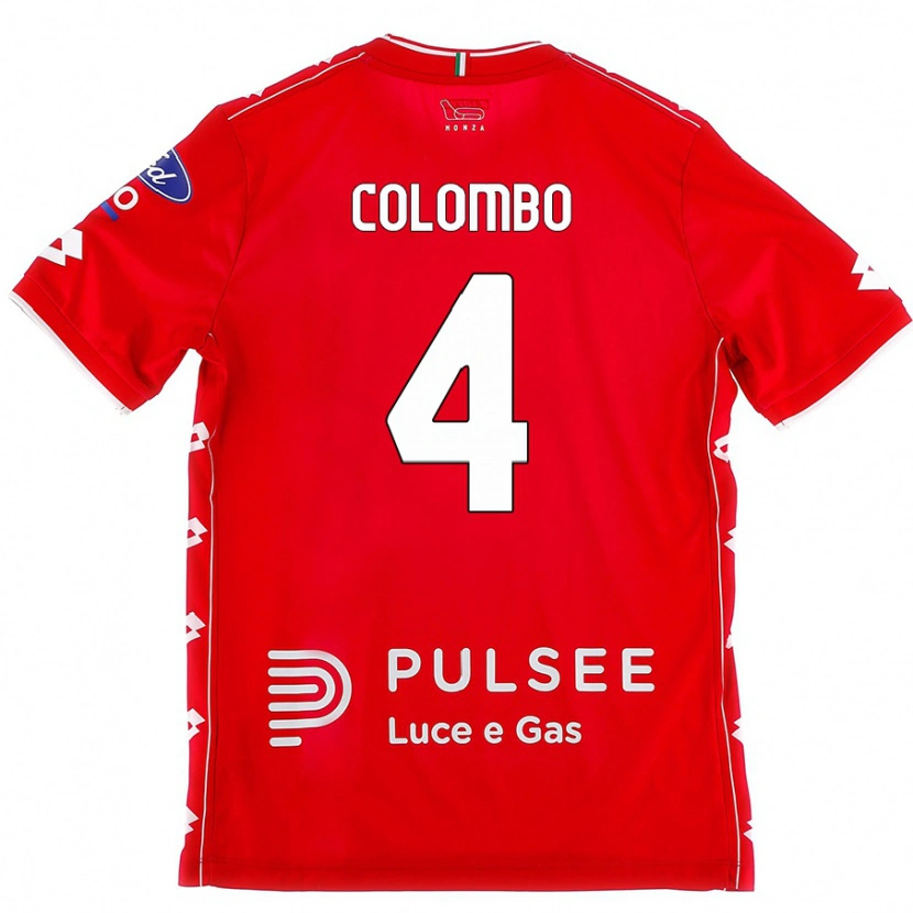 Danxen Kvinder Leonardo Colombo #4 Rød Hvid Hjemmebane Spillertrøjer 2024/25 Trøje T-Shirt