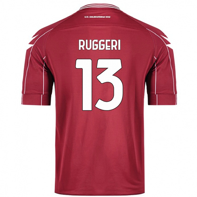 Danxen Kvinder Fabio Ruggeri #13 Bourgogne Hjemmebane Spillertrøjer 2024/25 Trøje T-Shirt