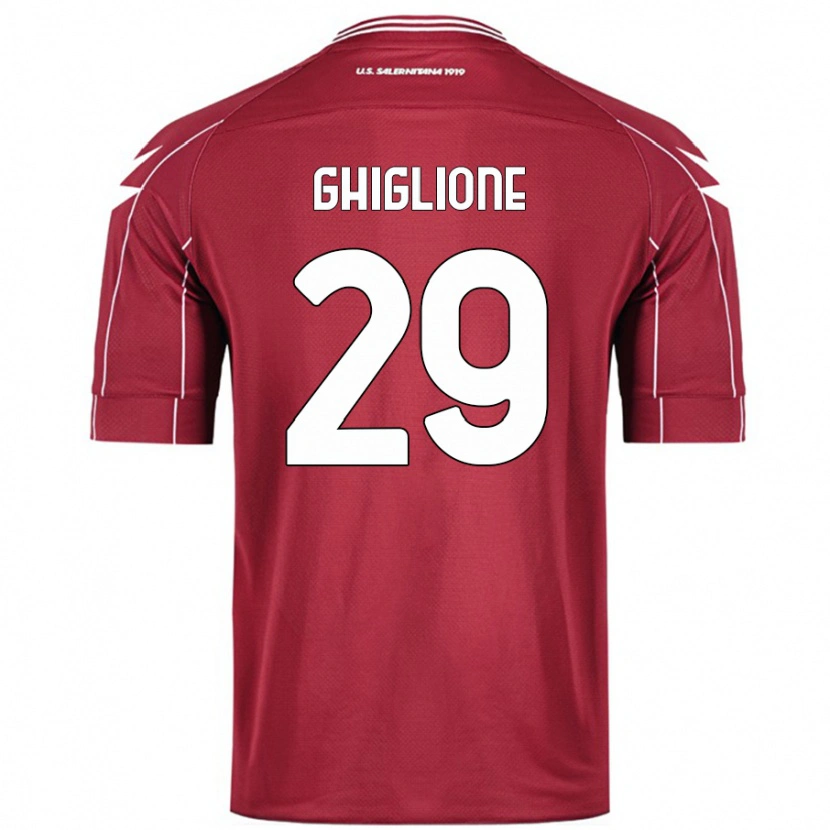 Danxen Kvinder Paolo Ghiglione #29 Bourgogne Hjemmebane Spillertrøjer 2024/25 Trøje T-Shirt