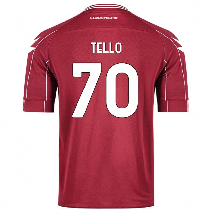 Danxen Kvinder Andrés Tello #70 Bourgogne Hjemmebane Spillertrøjer 2024/25 Trøje T-Shirt