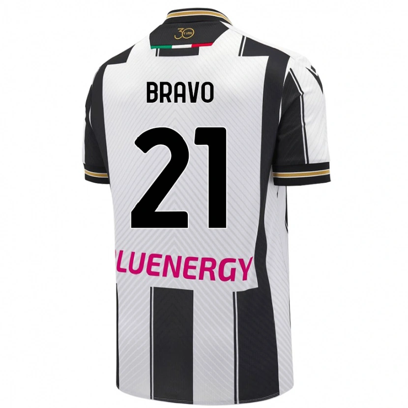 Danxen Kvinder Iker Bravo #21 Hvid Sort Hjemmebane Spillertrøjer 2024/25 Trøje T-Shirt