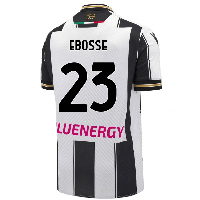 Danxen Kvinder Enzo Ebosse #23 Hvid Sort Hjemmebane Spillertrøjer 2024/25 Trøje T-Shirt