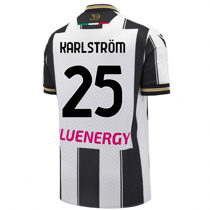 Danxen Kvinder Jesper Karlström #25 Hvid Sort Hjemmebane Spillertrøjer 2024/25 Trøje T-Shirt