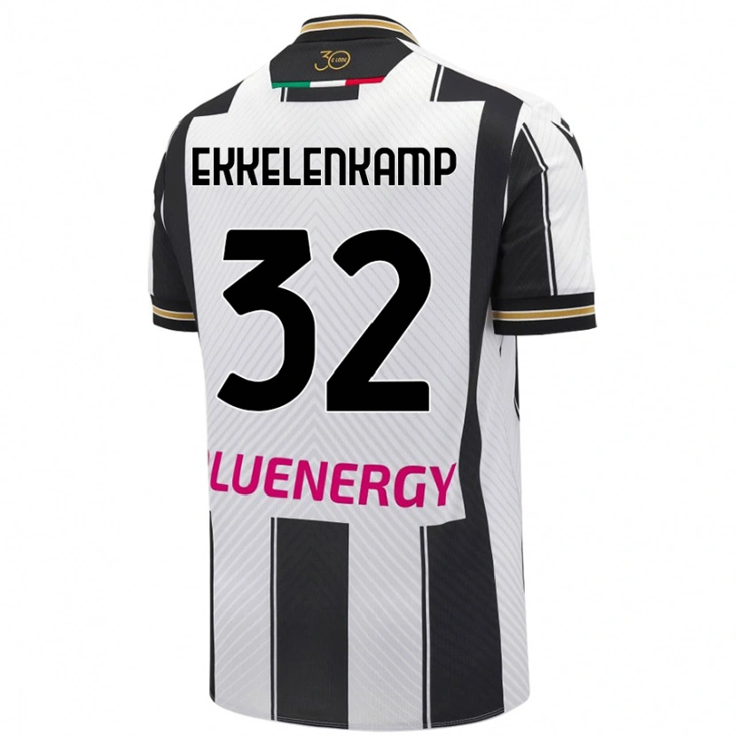 Danxen Kvinder Jurgen Ekkelenkamp #32 Hvid Sort Hjemmebane Spillertrøjer 2024/25 Trøje T-Shirt