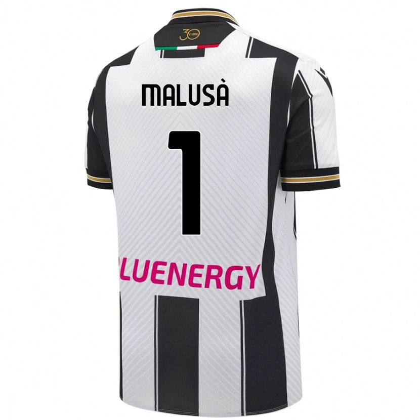 Danxen Kvinder Joel Malusà #1 Hvid Sort Hjemmebane Spillertrøjer 2024/25 Trøje T-Shirt