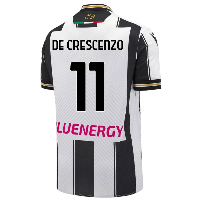 Danxen Kvinder Marco De Crescenzo #11 Hvid Sort Hjemmebane Spillertrøjer 2024/25 Trøje T-Shirt