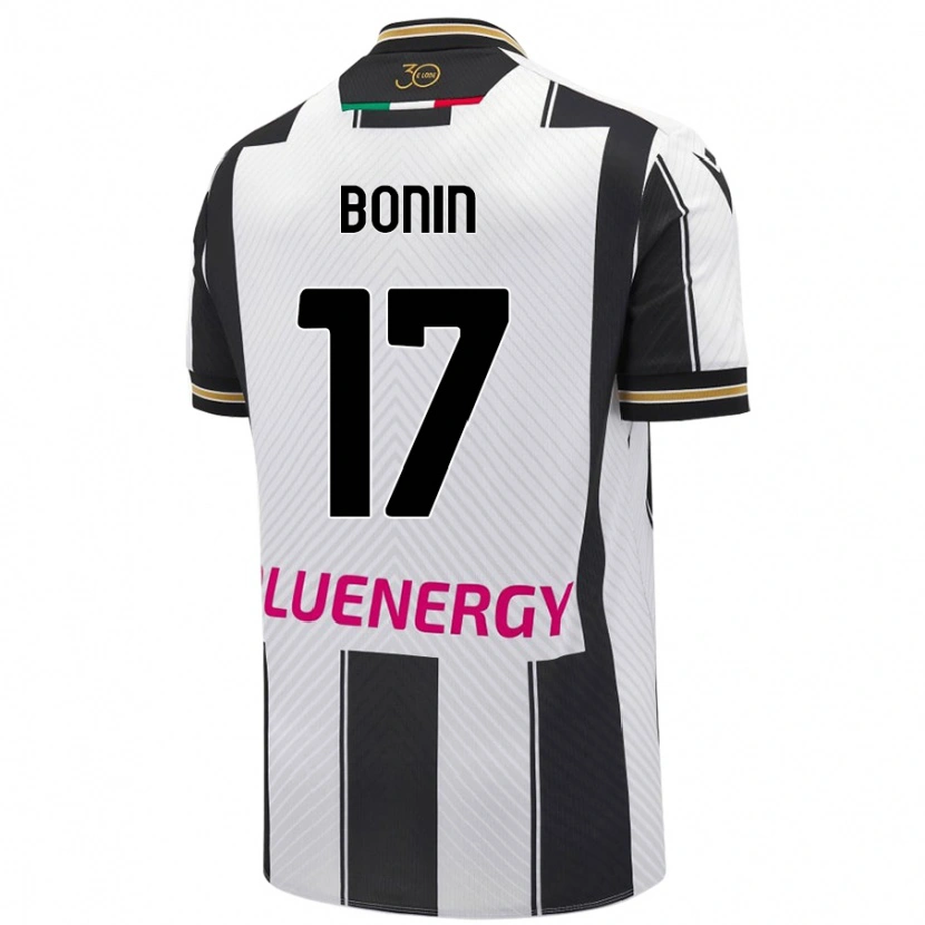 Danxen Kvinder Luca Bonin #17 Hvid Sort Hjemmebane Spillertrøjer 2024/25 Trøje T-Shirt