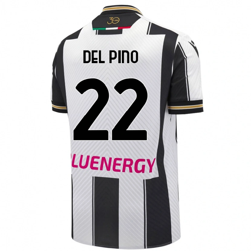 Danxen Kvinder Lorenzo Del Pino #22 Hvid Sort Hjemmebane Spillertrøjer 2024/25 Trøje T-Shirt