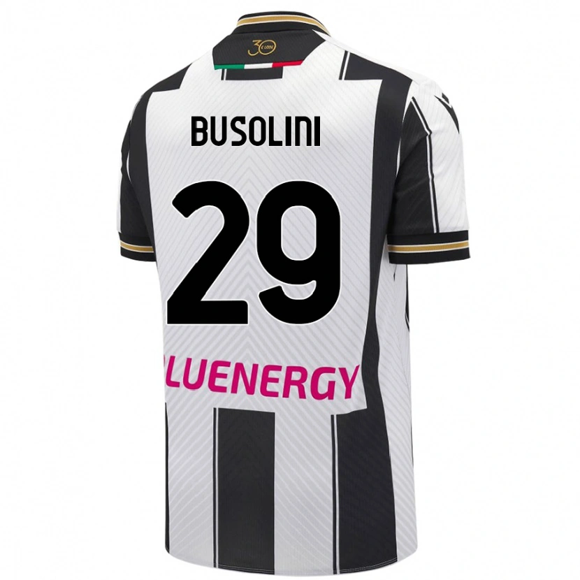 Danxen Kvinder Alessandro Busolini #29 Hvid Sort Hjemmebane Spillertrøjer 2024/25 Trøje T-Shirt
