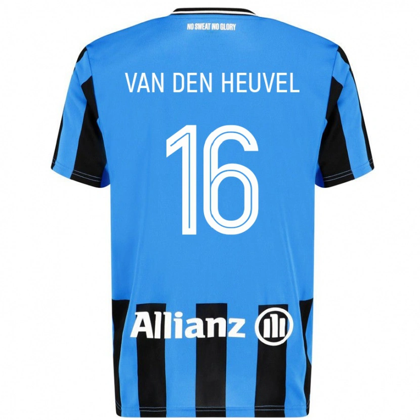 Danxen Kvinder Dani Van Den Heuvel #16 Himmelblå Sort Hjemmebane Spillertrøjer 2024/25 Trøje T-Shirt