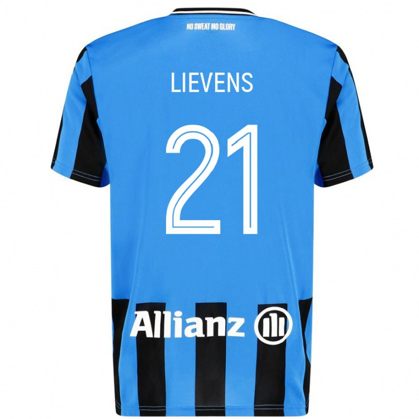 Danxen Kvinder Caitlin Lievens #21 Himmelblå Sort Hjemmebane Spillertrøjer 2024/25 Trøje T-Shirt