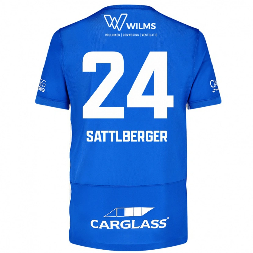 Danxen Kvinder Nikolas Sattlberger #24 Blå Hjemmebane Spillertrøjer 2024/25 Trøje T-Shirt