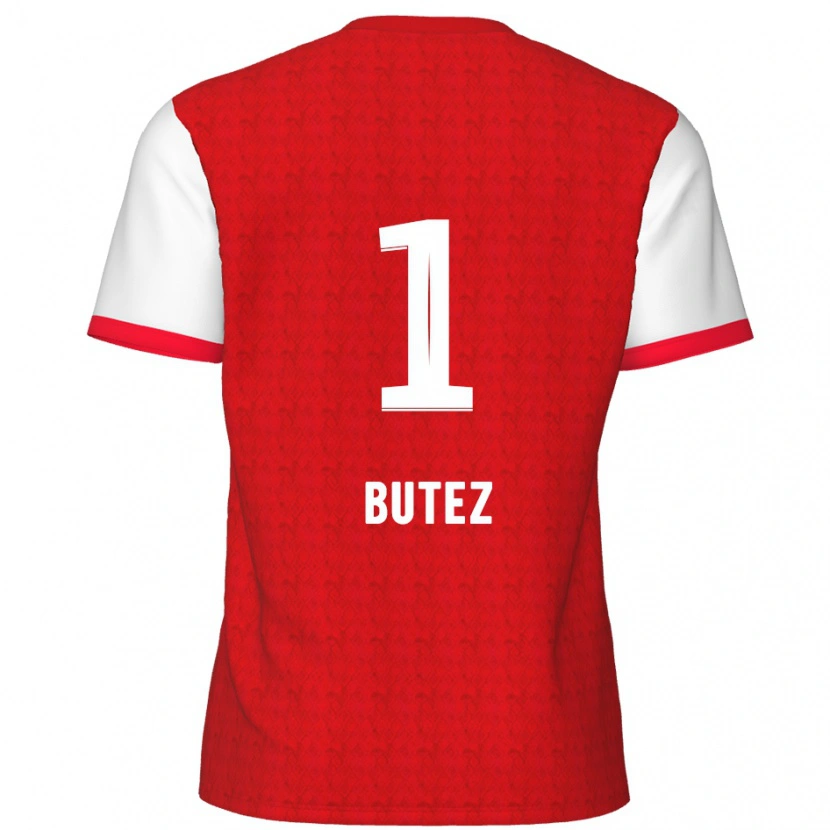 Danxen Kvinder Jean Butez #1 Rød Hvid Hjemmebane Spillertrøjer 2024/25 Trøje T-Shirt