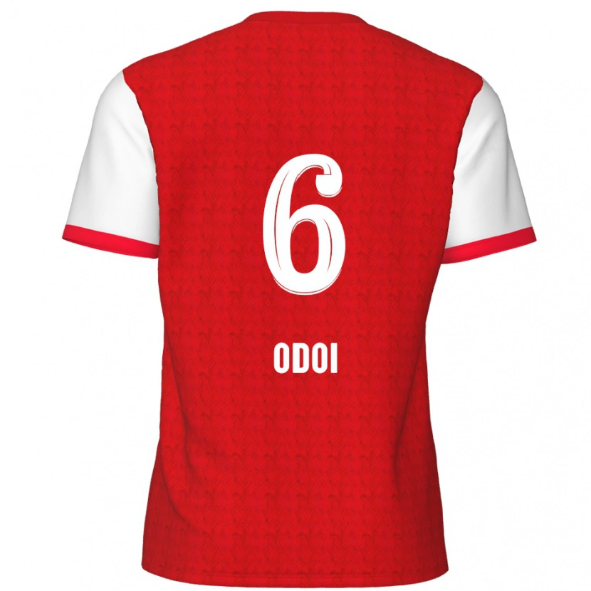 Danxen Kvinder Denis Odoi #6 Rød Hvid Hjemmebane Spillertrøjer 2024/25 Trøje T-Shirt