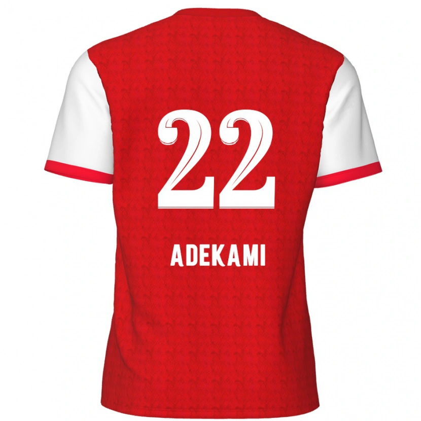 Danxen Kvinder Farouck Adekami #22 Rød Hvid Hjemmebane Spillertrøjer 2024/25 Trøje T-Shirt