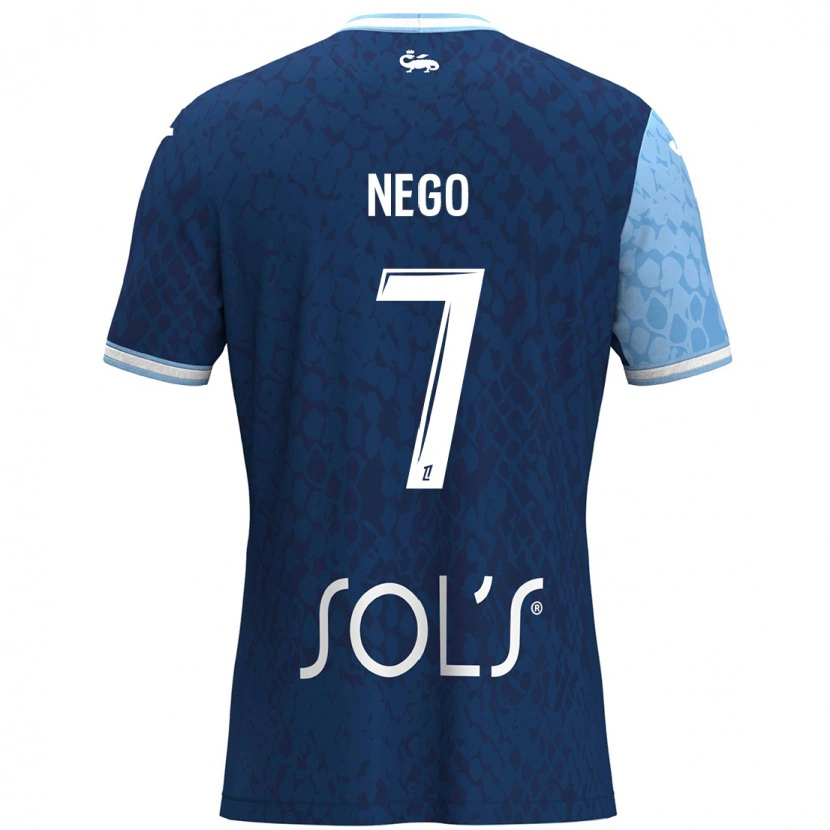 Danxen Kvinder Loïc Nego #7 Himmelblå Mørkeblå Hjemmebane Spillertrøjer 2024/25 Trøje T-Shirt