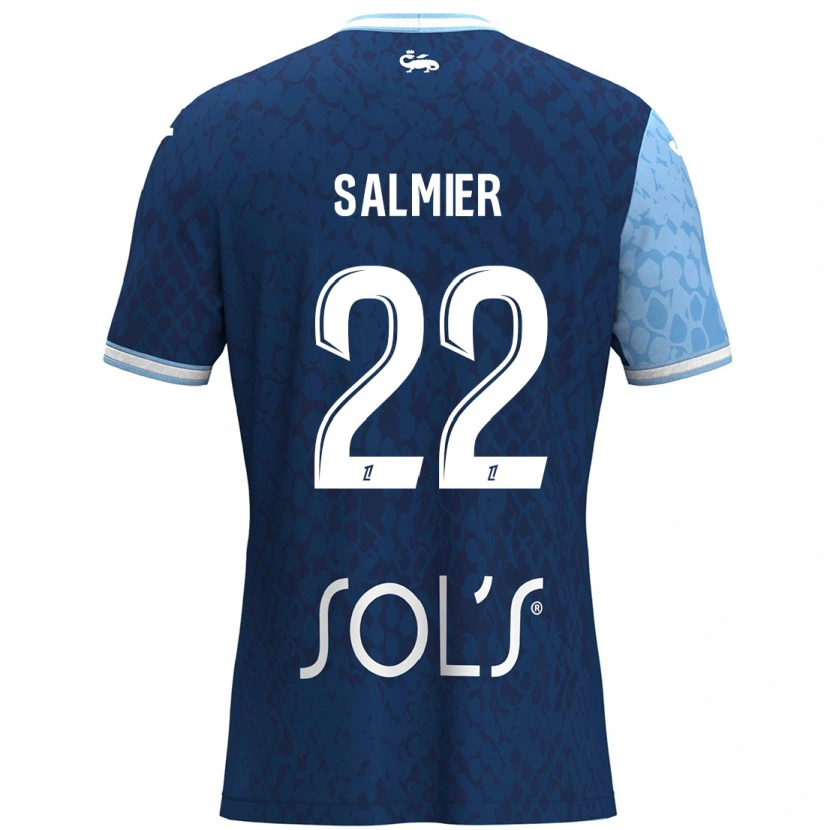 Danxen Kvinder Yoann Salmier #22 Himmelblå Mørkeblå Hjemmebane Spillertrøjer 2024/25 Trøje T-Shirt