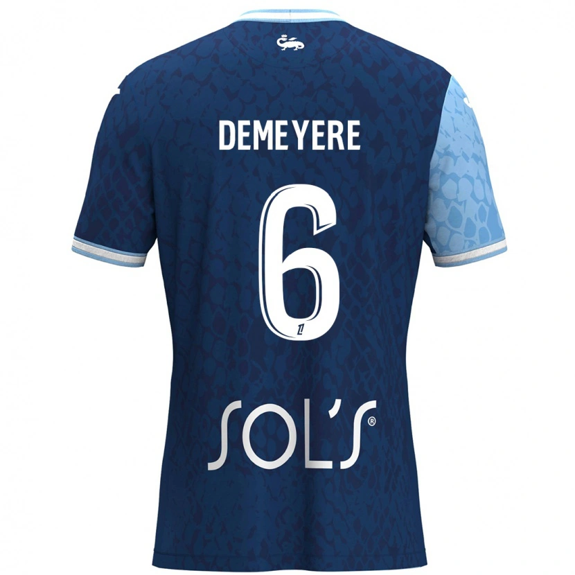 Danxen Kvinder Silke Demeyere #6 Himmelblå Mørkeblå Hjemmebane Spillertrøjer 2024/25 Trøje T-Shirt
