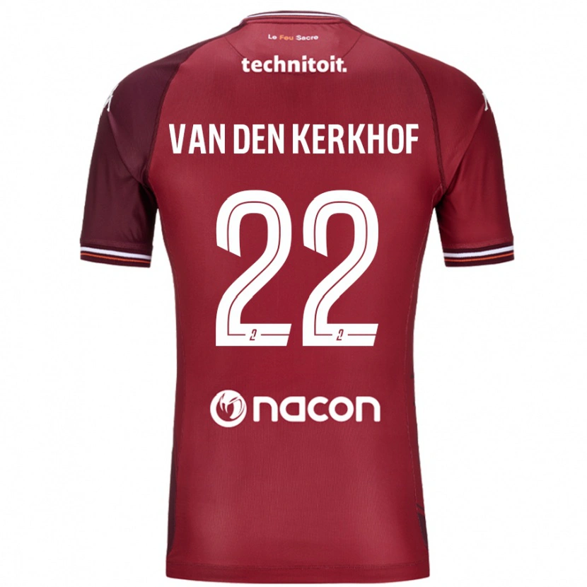 Danxen Kvinder Kevin Van Den Kerkhof #22 Rød Granata Hjemmebane Spillertrøjer 2024/25 Trøje T-Shirt
