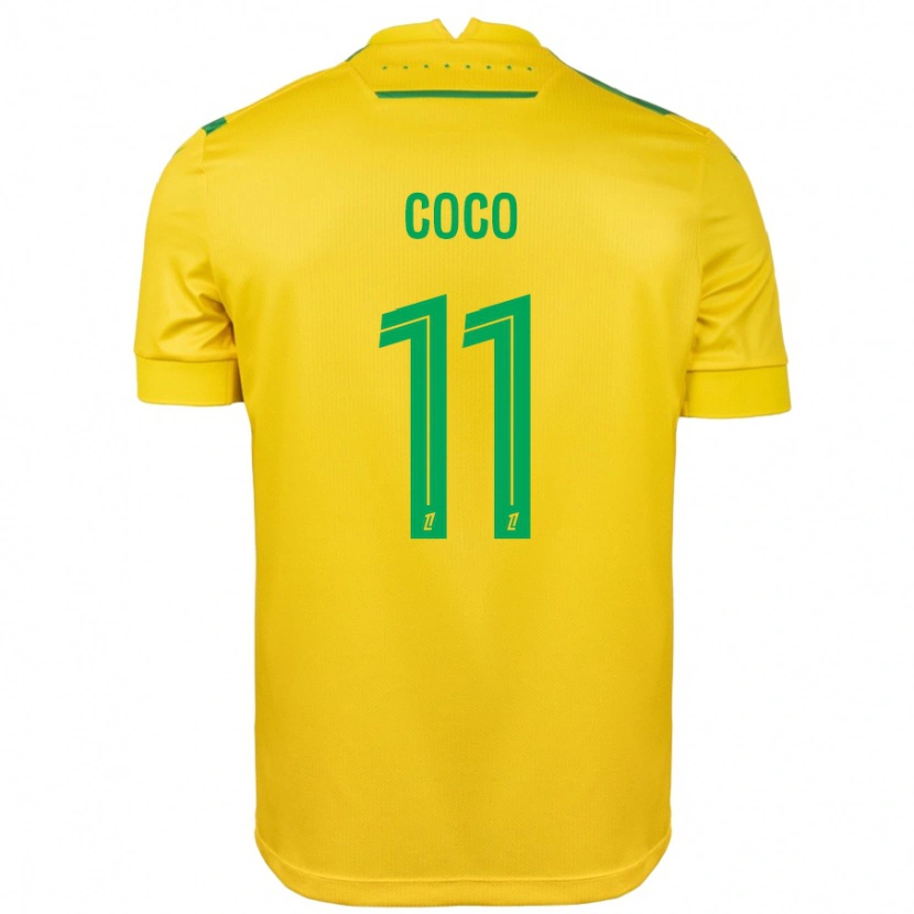 Danxen Kvinder Marcus Coco #11 Gul Grøn Hjemmebane Spillertrøjer 2024/25 Trøje T-Shirt